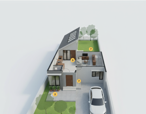 Compact Trapezium House: Solusi Hunian Tropis Modern untuk Lahan Tidak Simetris Compact Trapezium House: Solusi Hunian Tropis Modern untuk Lahan Tidak Simetris