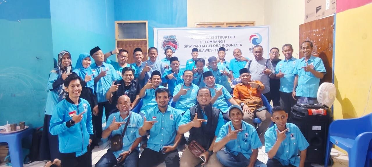 Jajaran pengurus Partai Gelora Sulawesi Tengah dalam agenda persiapan verifikasi partai politik menuju Pemilu 2029.